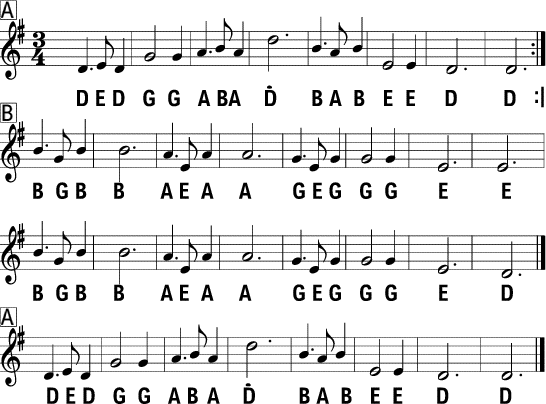 Recorder Sheet Music With Finger Chart